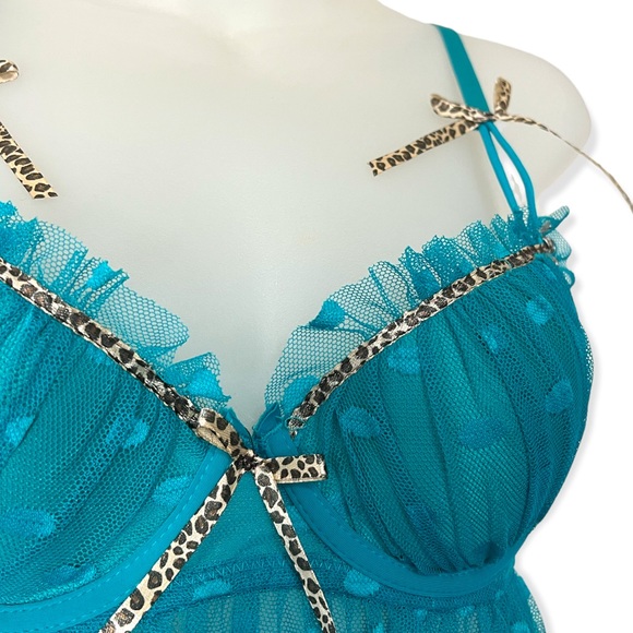 RENE ROLF Sheer Polka Dot Nighty Baby Doll Chemise S - Picture 1 of 4